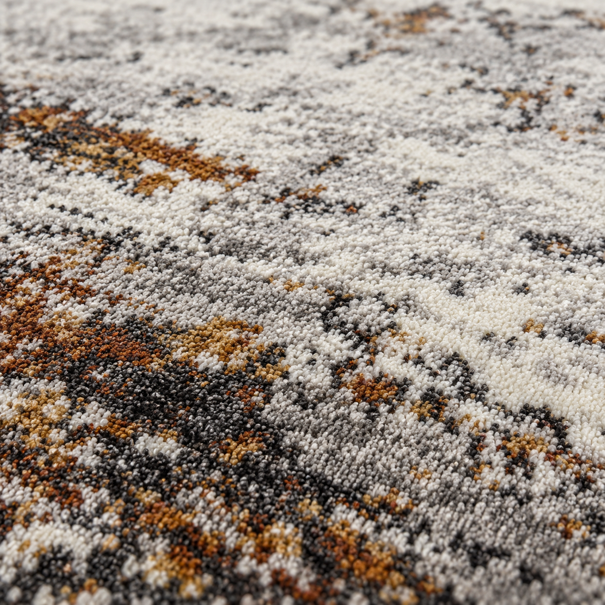 Tapete Edantex Carrara Turco Abstrato Cinza Pigmento Dourado Retangular 2,00 x 2,50 m