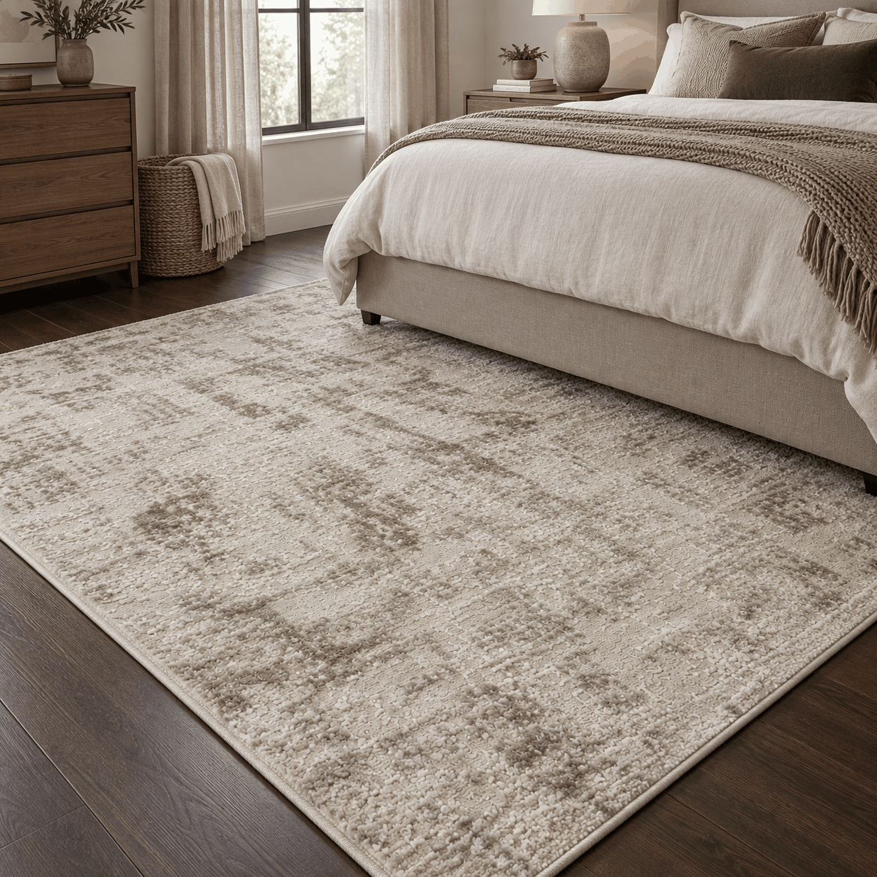 Tapete All Decor Ankara Turco Abstrato Texturizado Bege e Creme Retangular