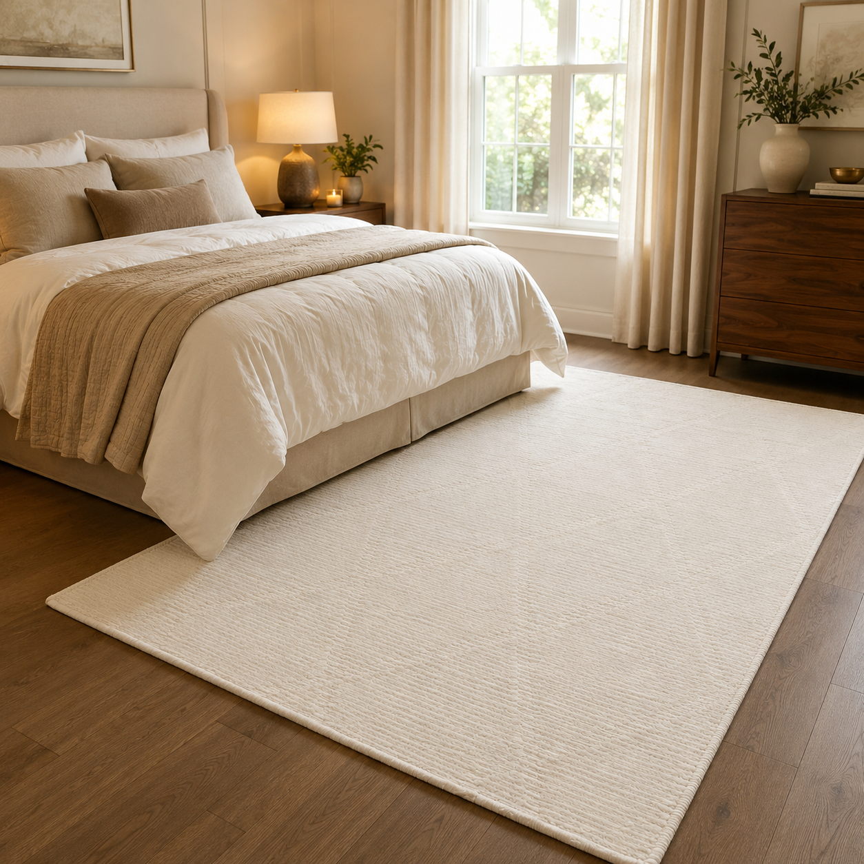 Tapete All Decor Turco Ankara Cotelê Cream & Cream Retangular 2,00 × 2,50 m