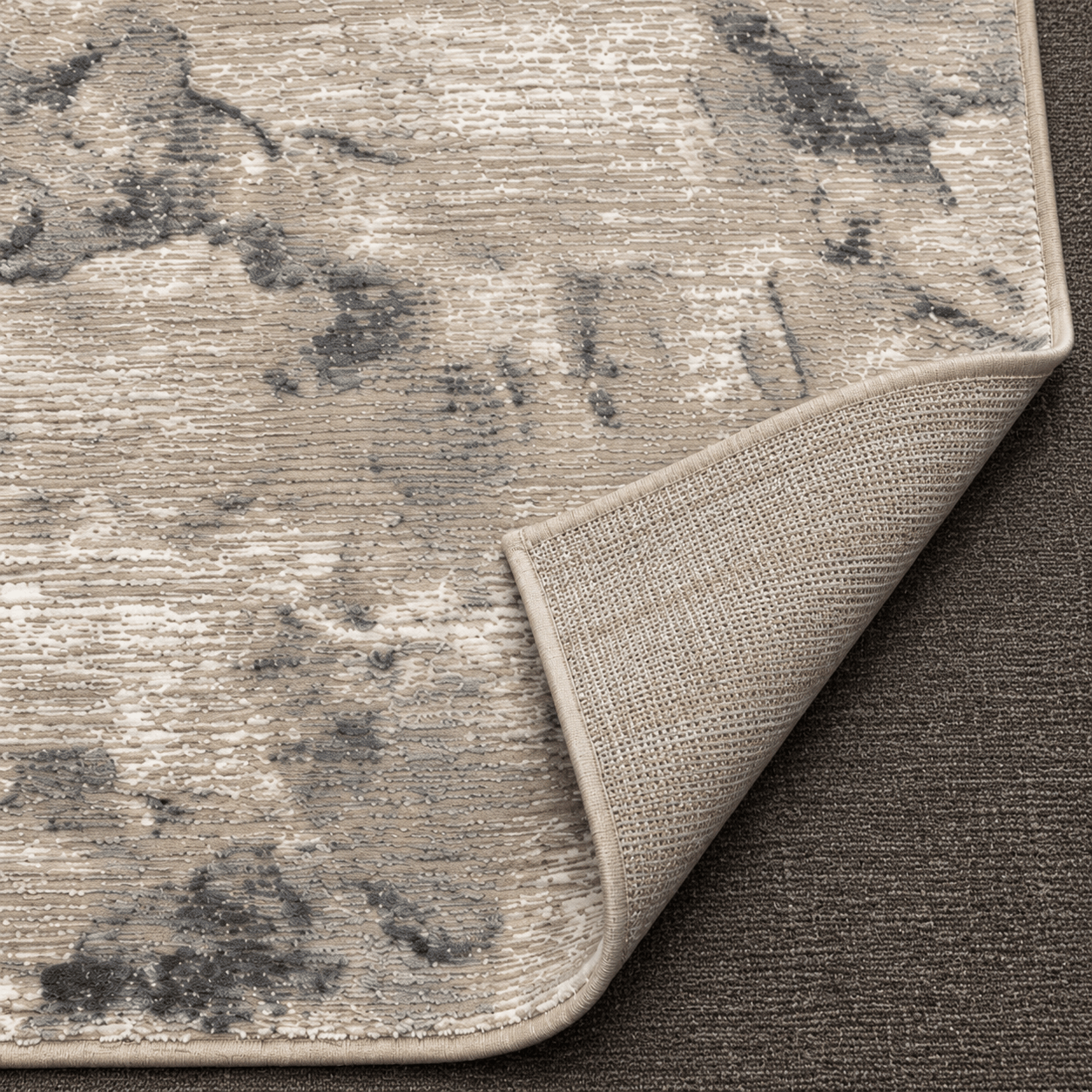 Tapete All Decor Ankara Turco Abstrato Texturizado Stone Grey Creme e Cinza Retangular