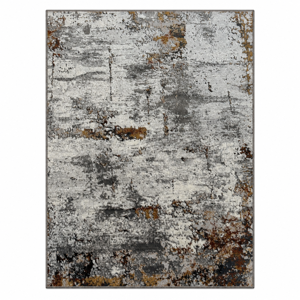 Tapete Edantex Carrara Turco Abstrato Cinza Pigmento Dourado Retangular 2,00 x 2,50 m