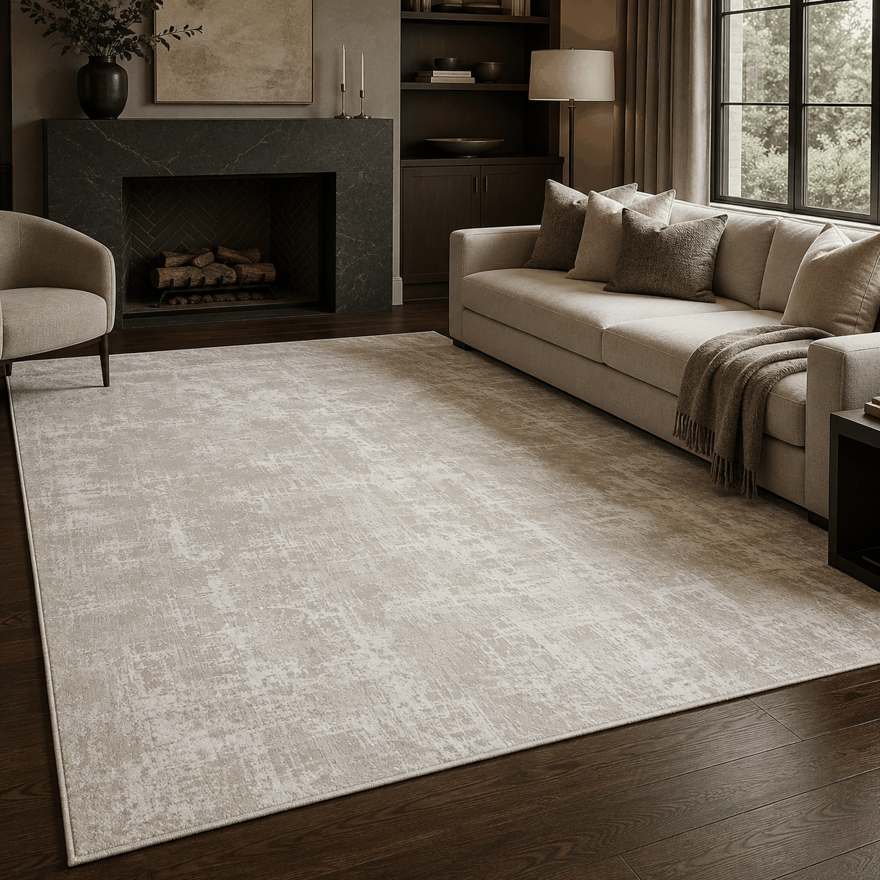 Tapete All Decor Ankara White Cream Turco Abstrato Bege e Creme Retangular