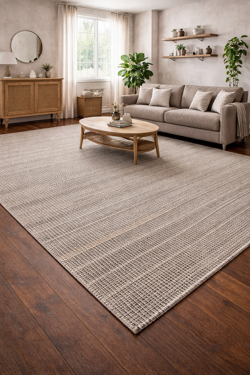 Tapete Indiano Artesanal Retangular Cinza Marrom AB 2,50 x 3,00