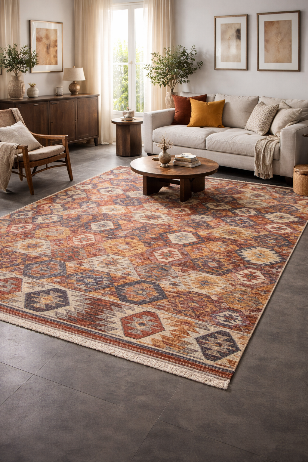 Tapete Turco Kilim Retangular Mosaico BH 1,50 x 2,00