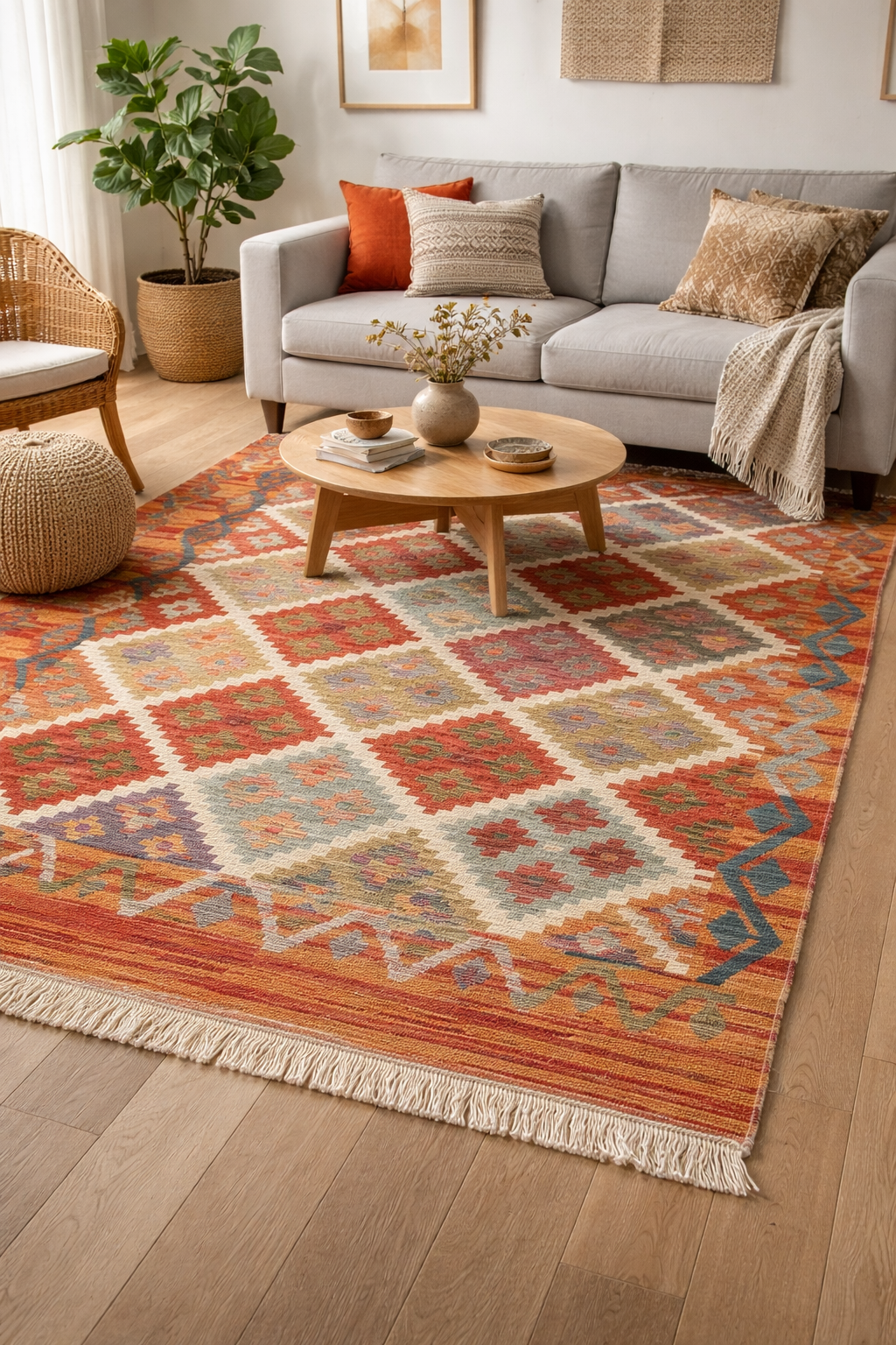 Tapete Turco Kilim Retangular Terracota Imperial BH 1,00 x 1,50