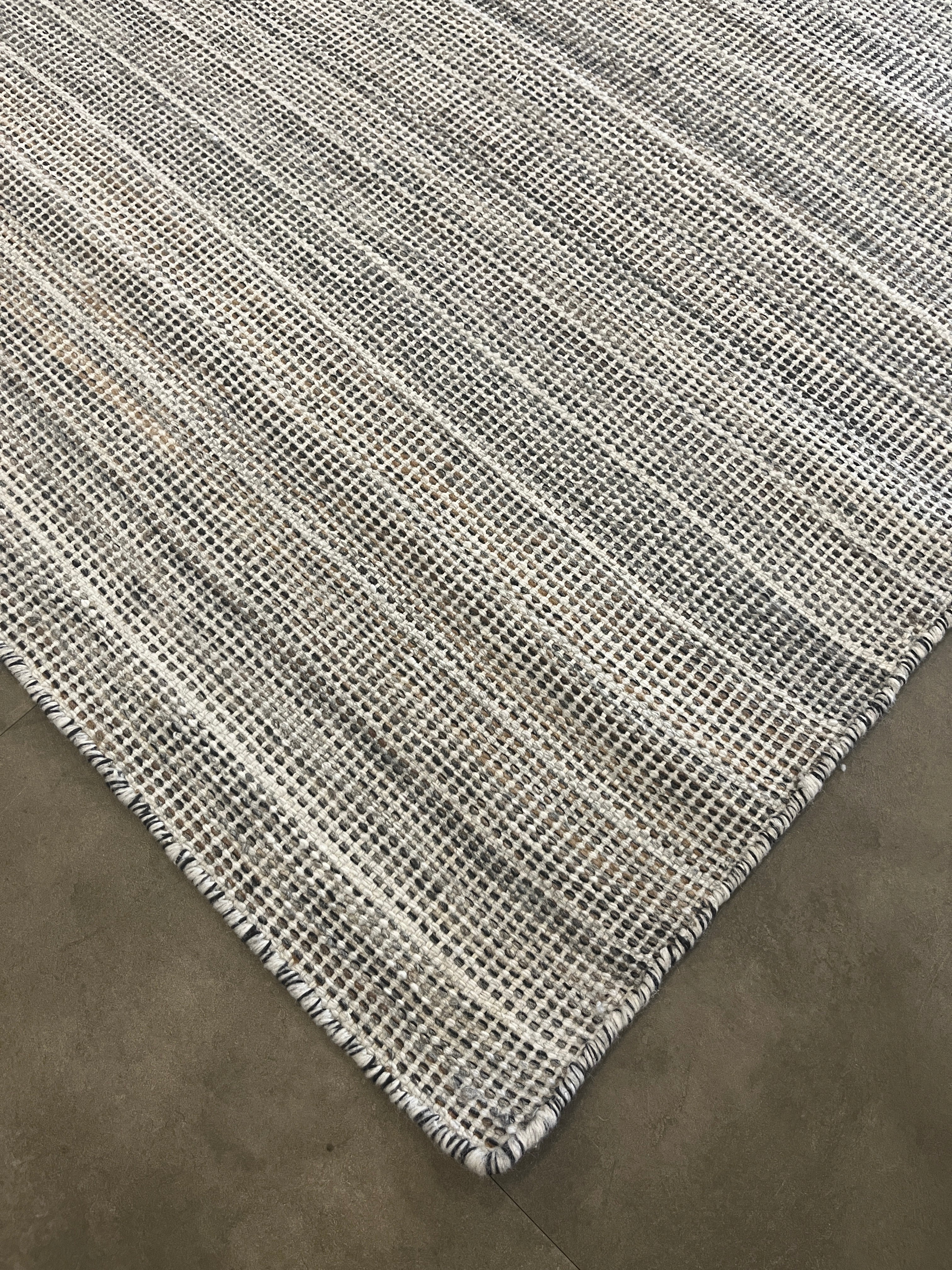 Tapete Indiano Artesanal Retangular Cinza Marrom AB 2,50 x 3,00