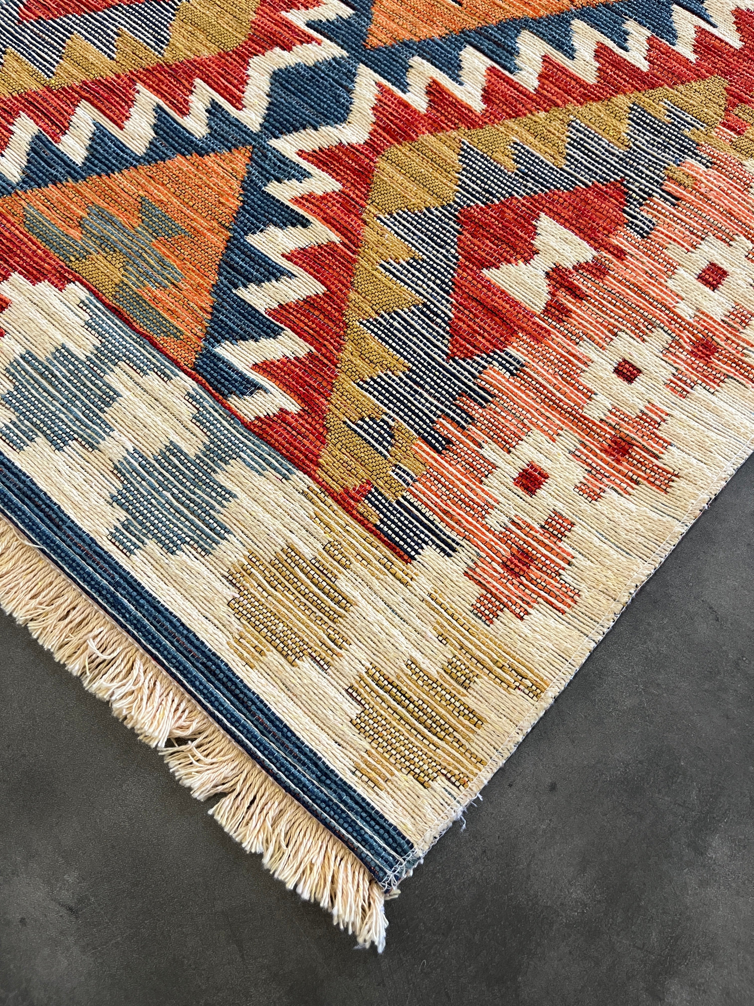 Tapete Kilim Turco Retangular Deserto Colorido BH 0,60 x 1,80