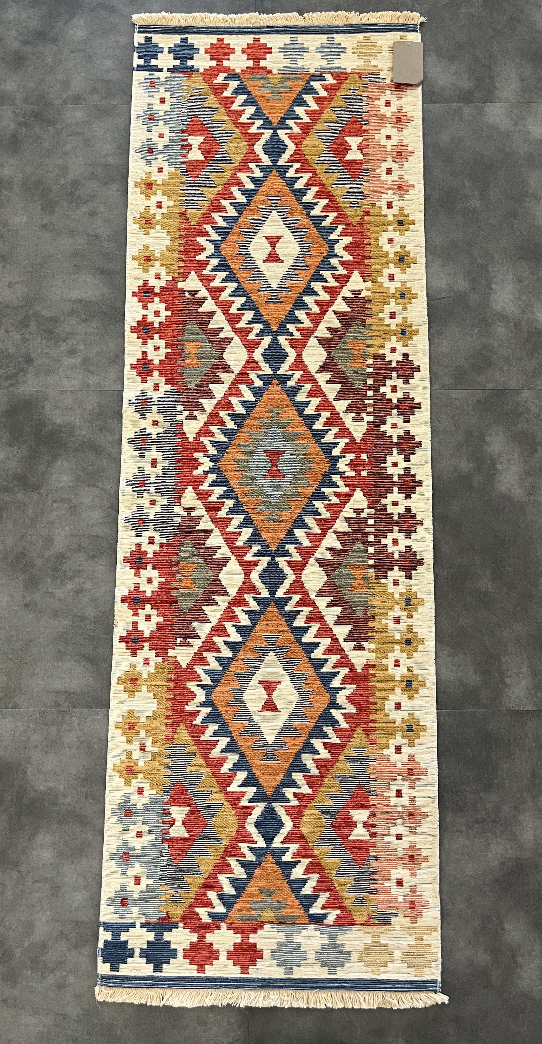 Tapete Kilim Turco Retangular Deserto Colorido BH 0,60 x 1,80