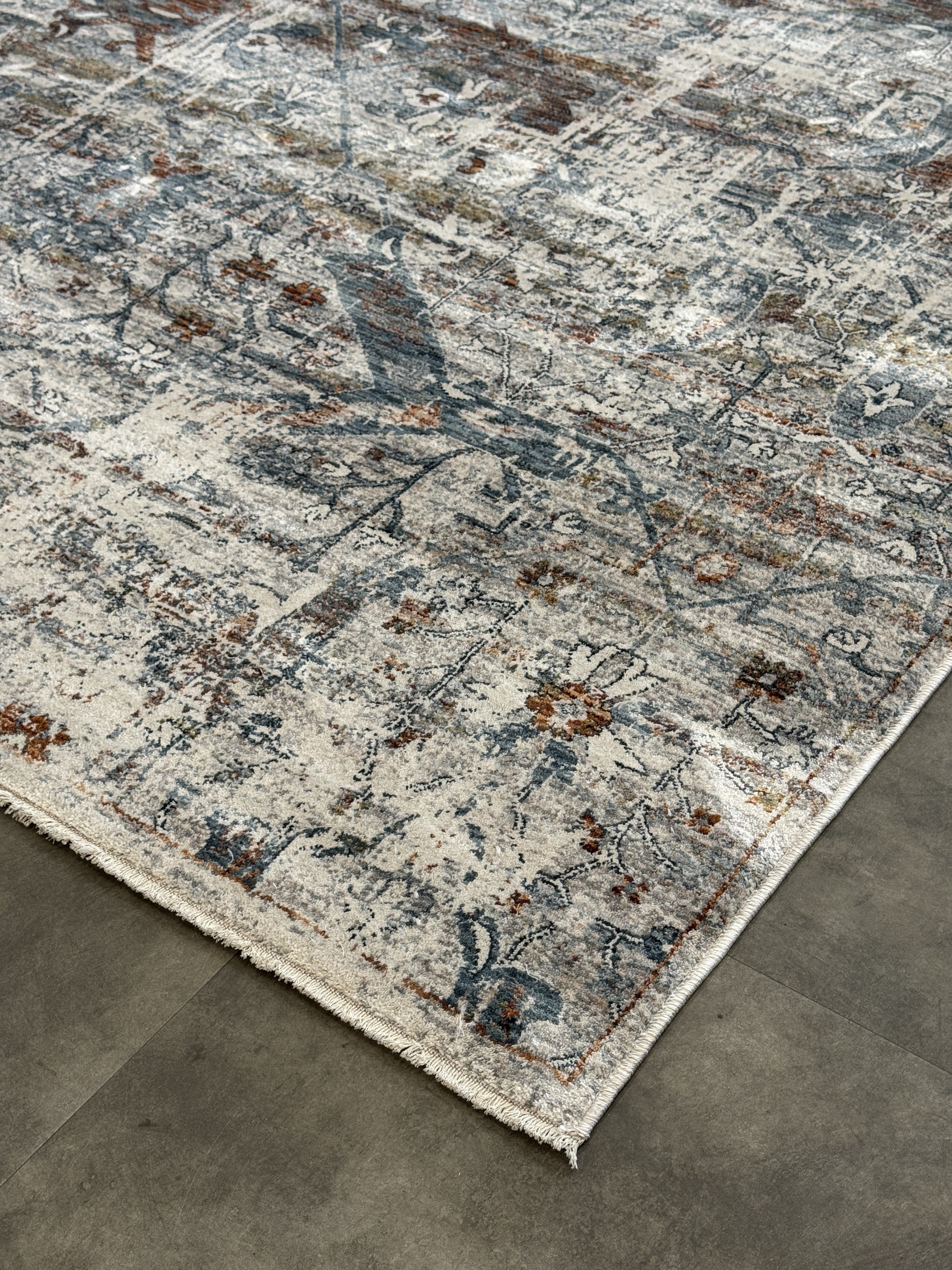 Tapete Turco Retangular Mahali Sparta Cream M. Grey CD