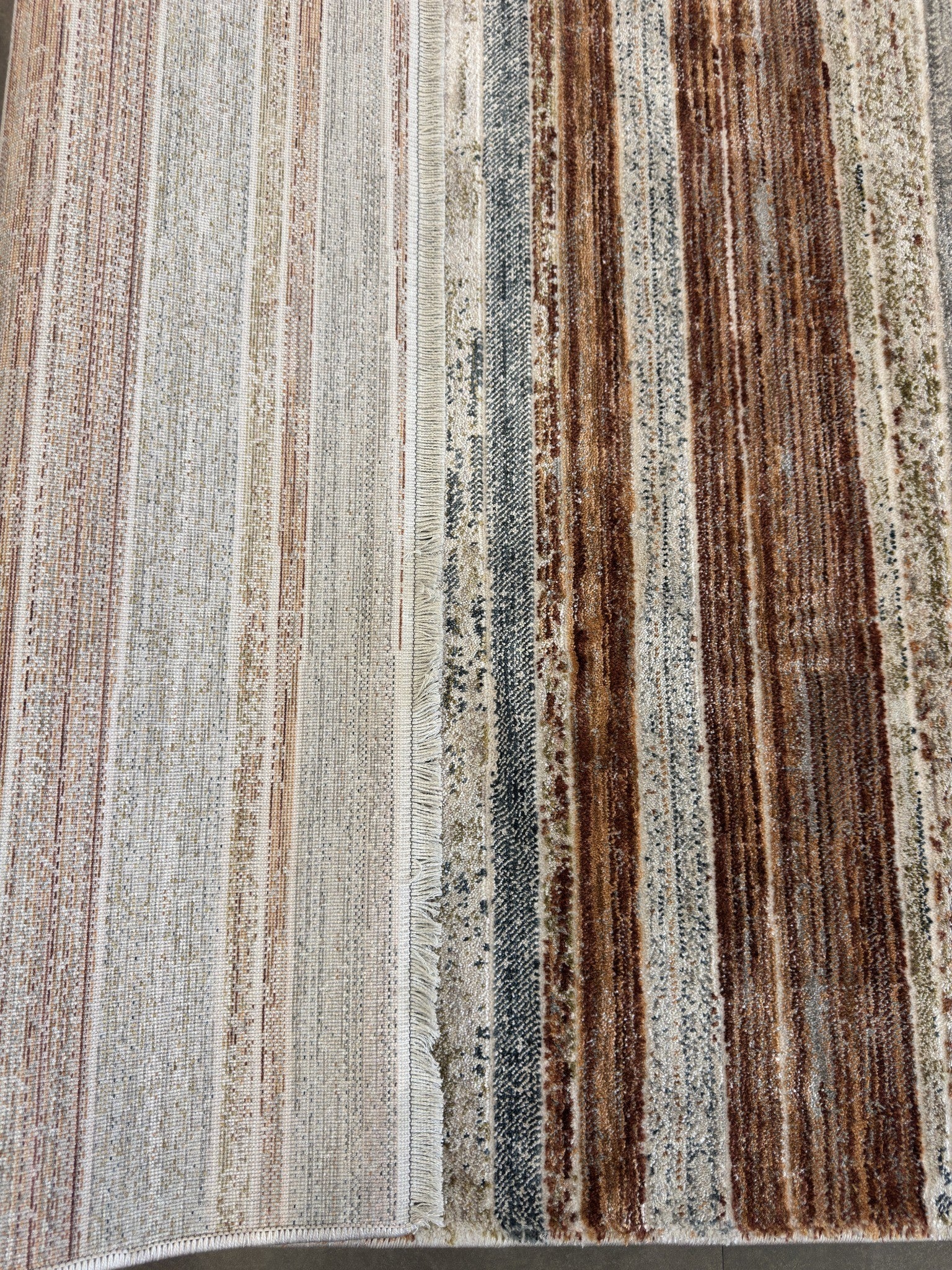 Tapete Turco Retangular Mahali Listrado Terra Cream CD