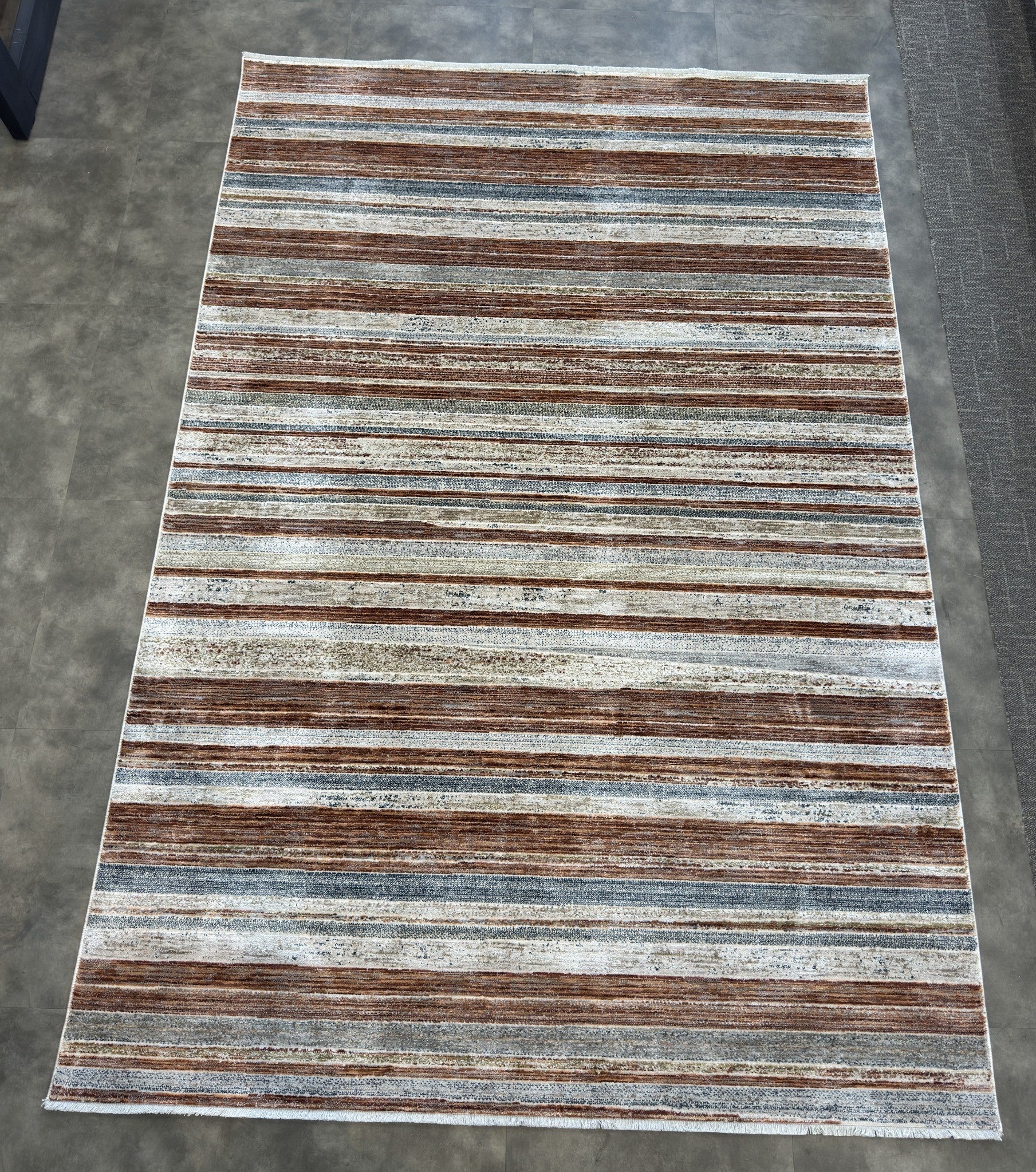 Tapete Turco Retangular Mahali Listrado Terra Cream CD