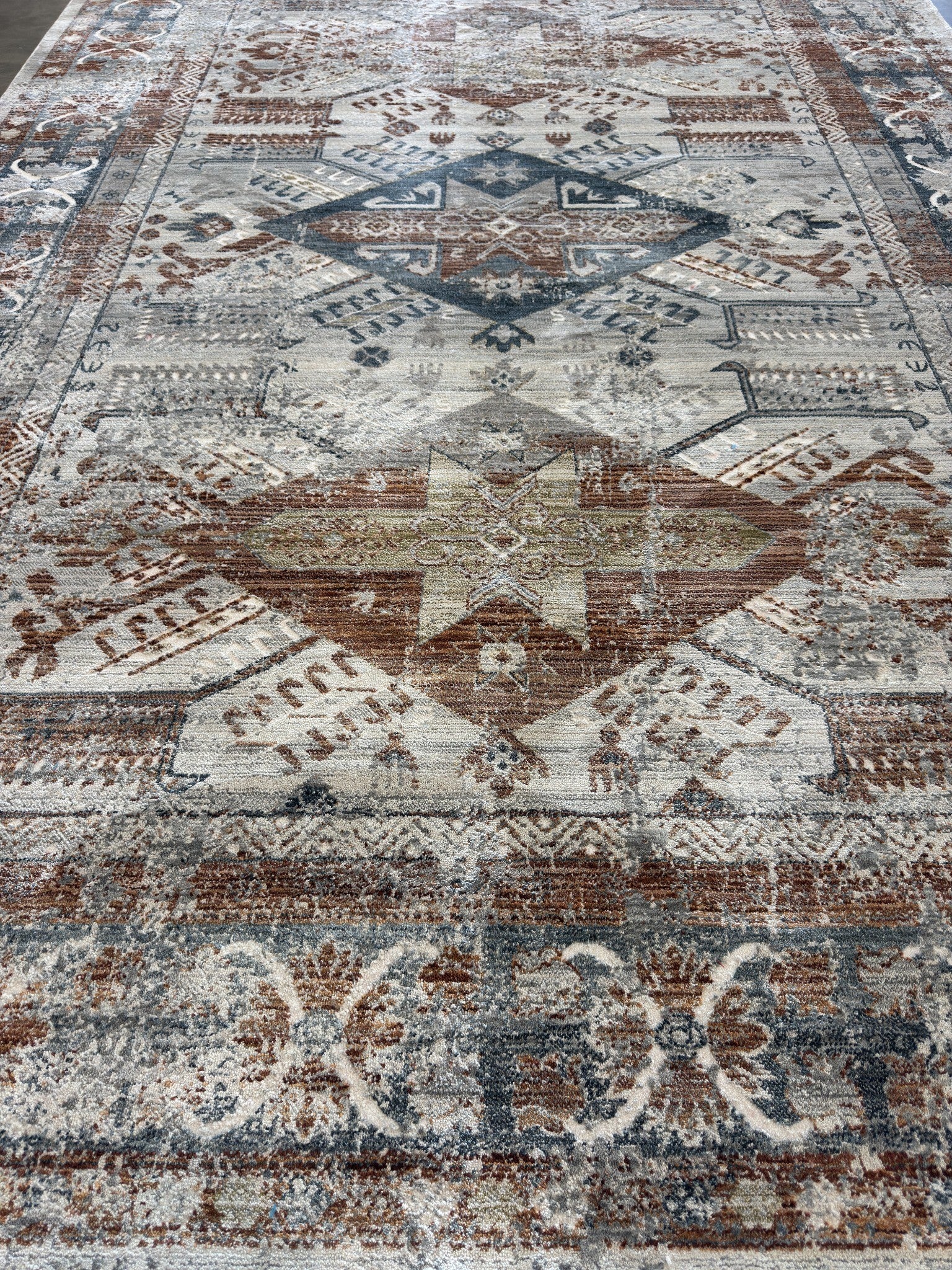 Tapete Turco Retangular Mahali Kazak Cream M Grey CD