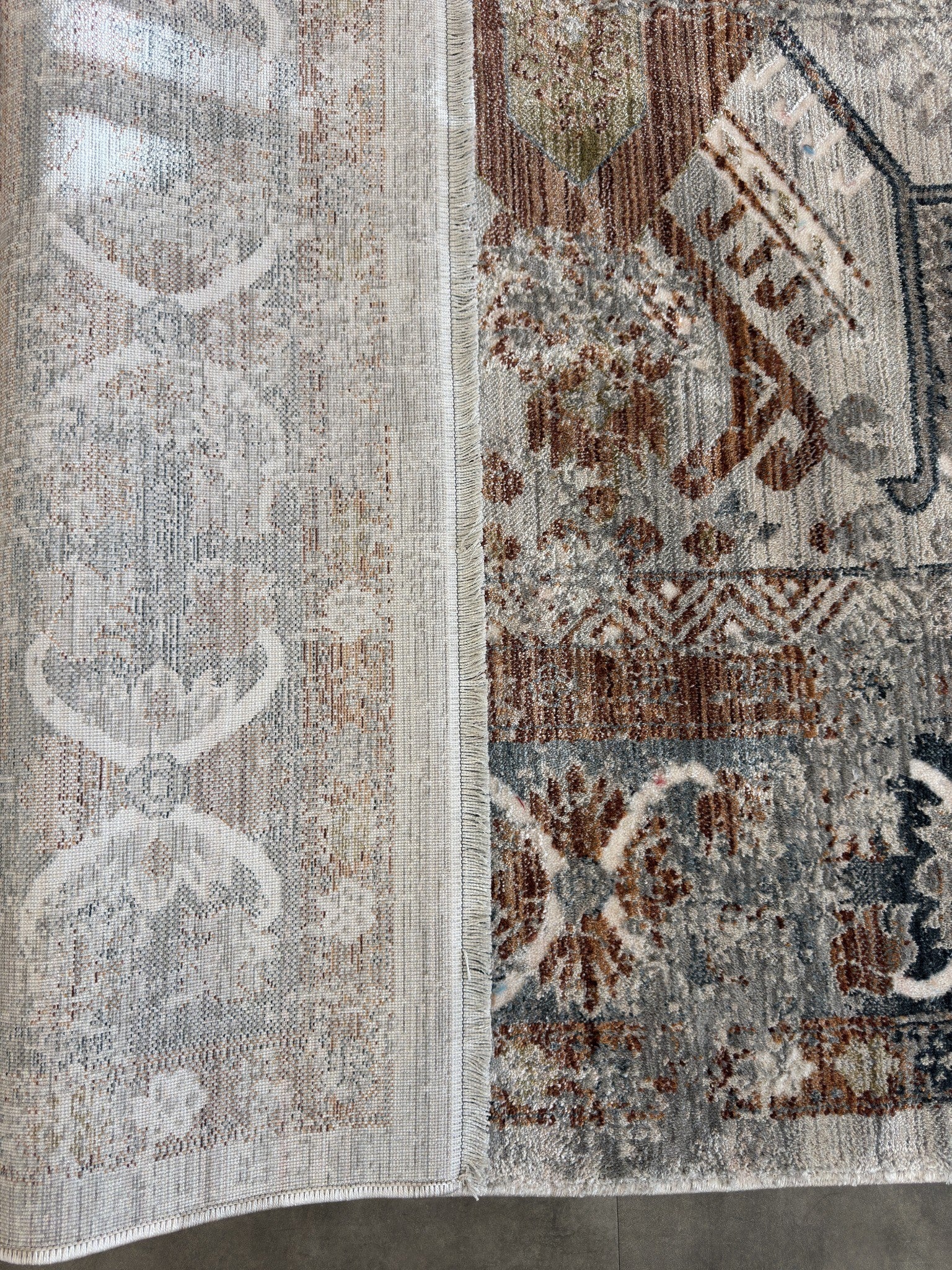 Tapete Turco Retangular Mahali Kazak Cream M Grey CD