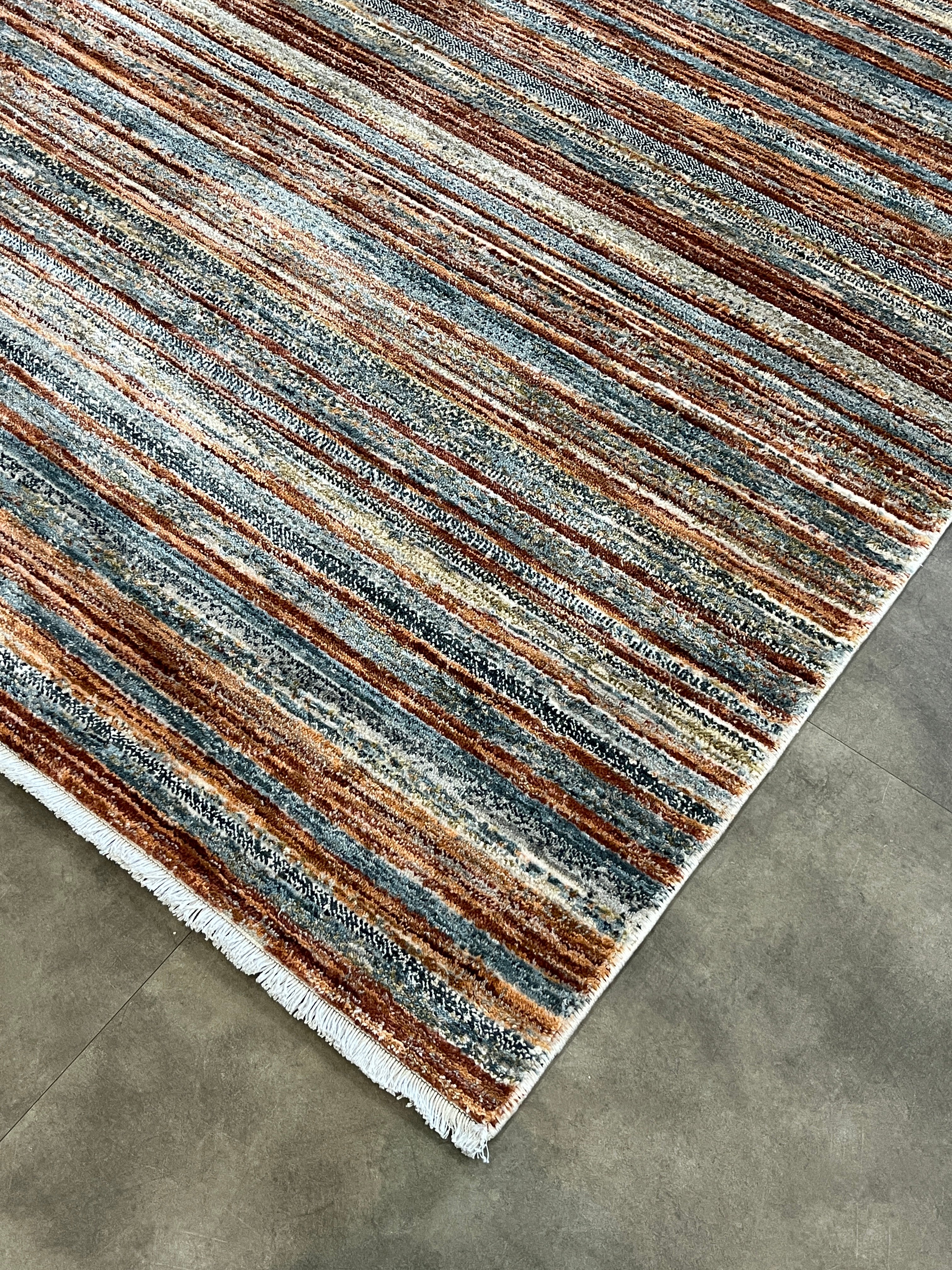 Tapete Turco Retangular Mahali Listrado Slim Terra Cream CD