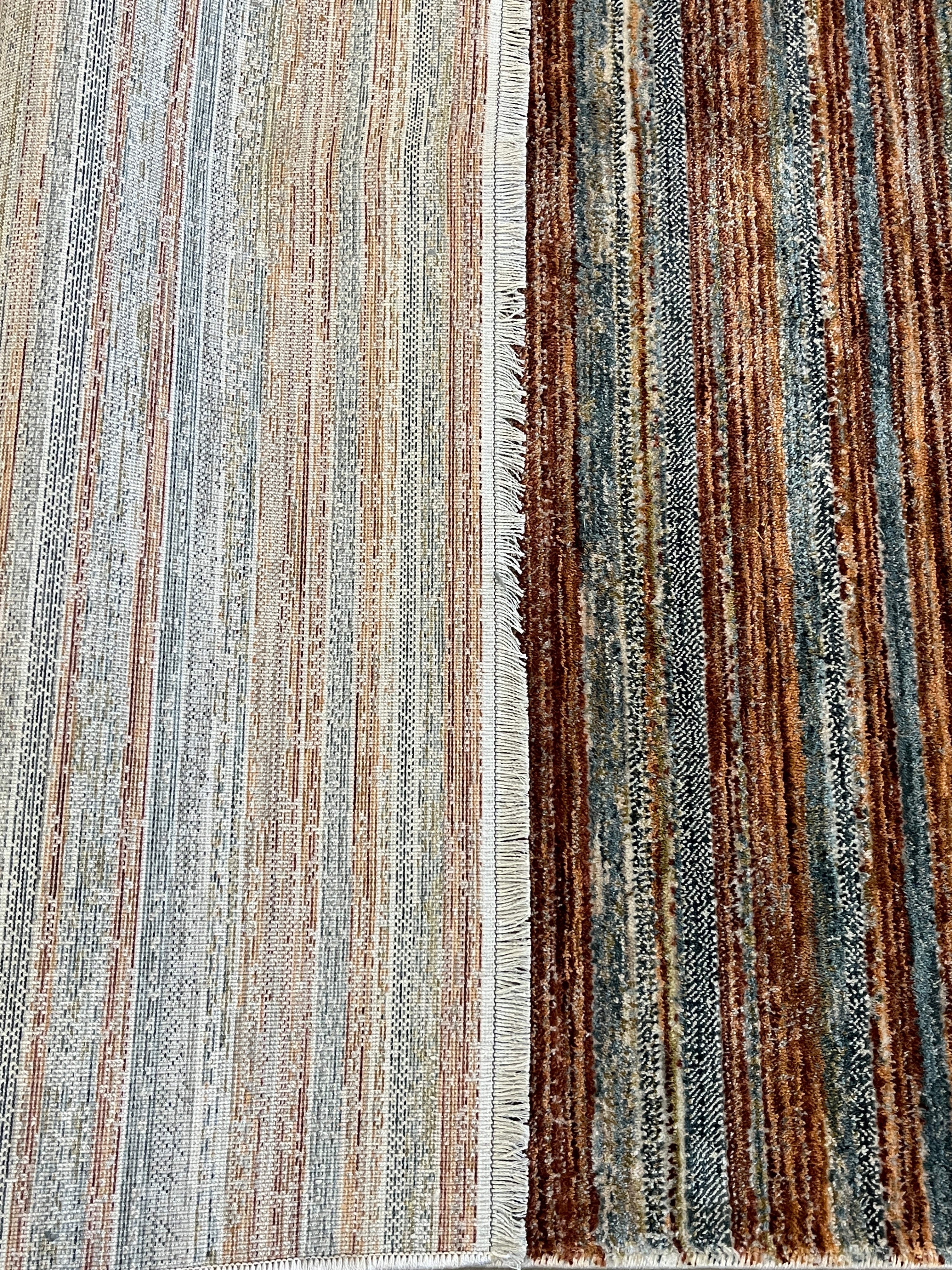 Tapete Turco Retangular Mahali Listrado Slim Terra Cream CD