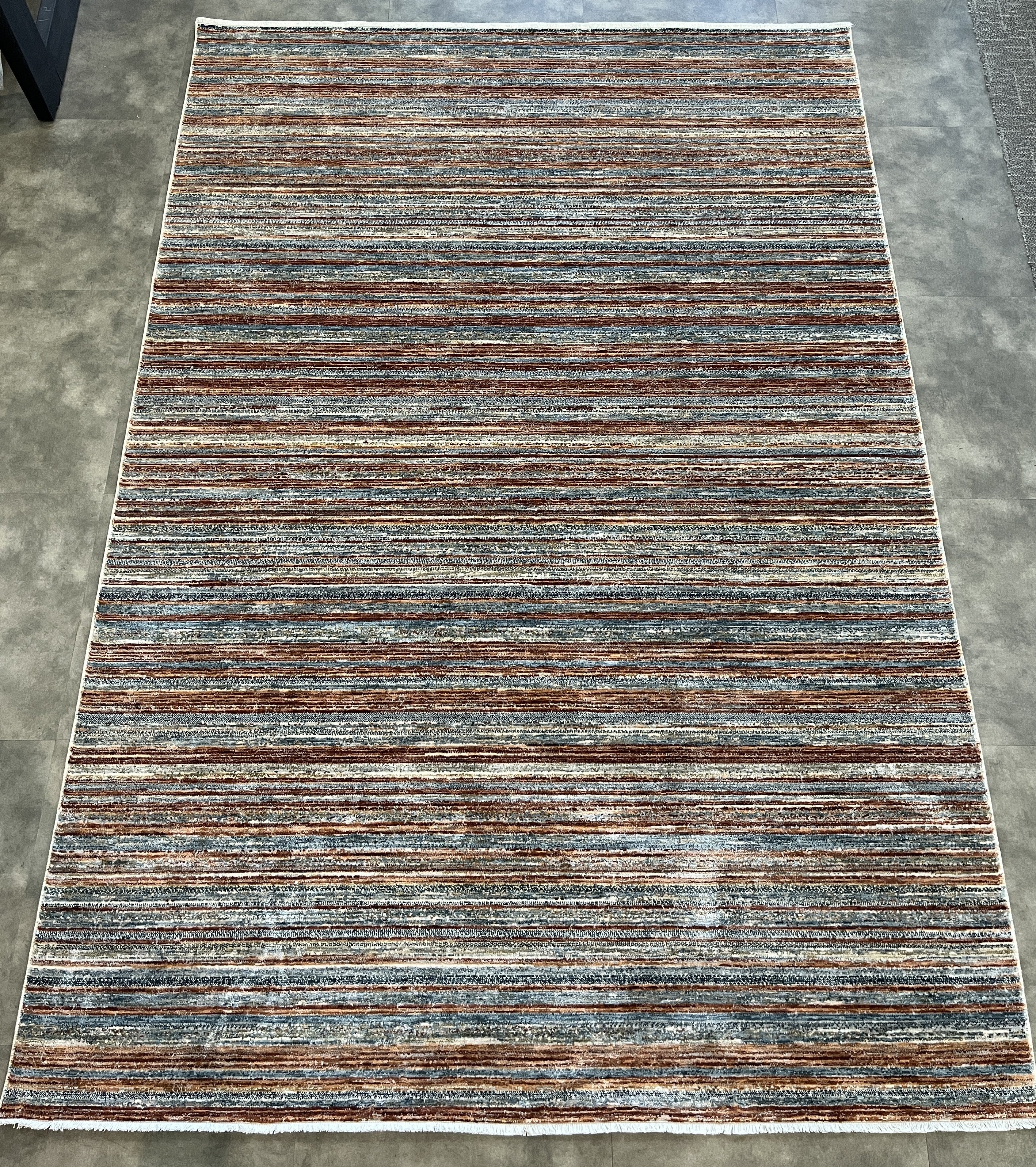 Tapete Turco Retangular Mahali Listrado Slim Terra Cream CD