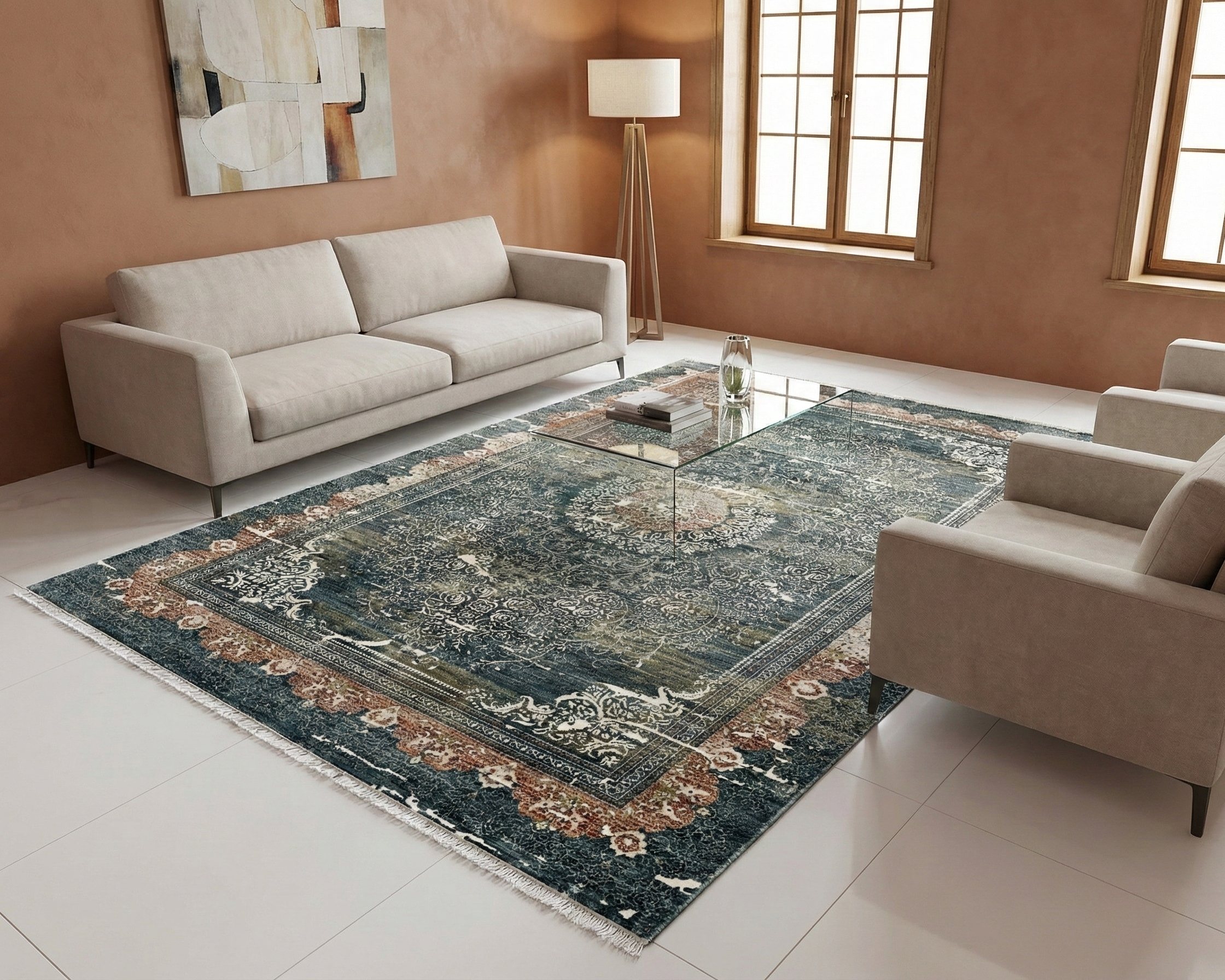 Tapete Turco Retangular Mahali Classico M. Blue CD