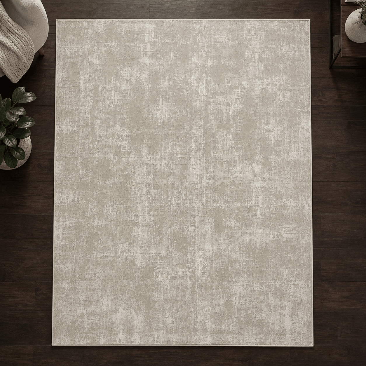 Tapete All Decor Ankara White Cream Turco Abstrato Bege e Creme Retangular