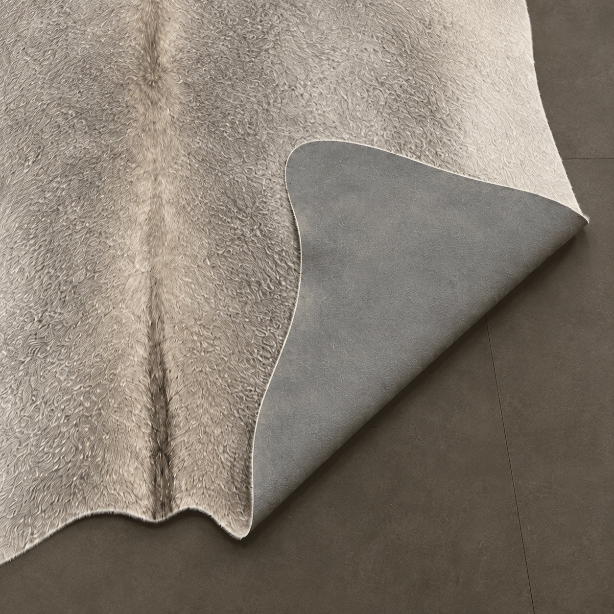 Tapete All Decor Pele Bovina Natural Gris Grey Brasileiro Cinza Peça Inteira 3,28 m²