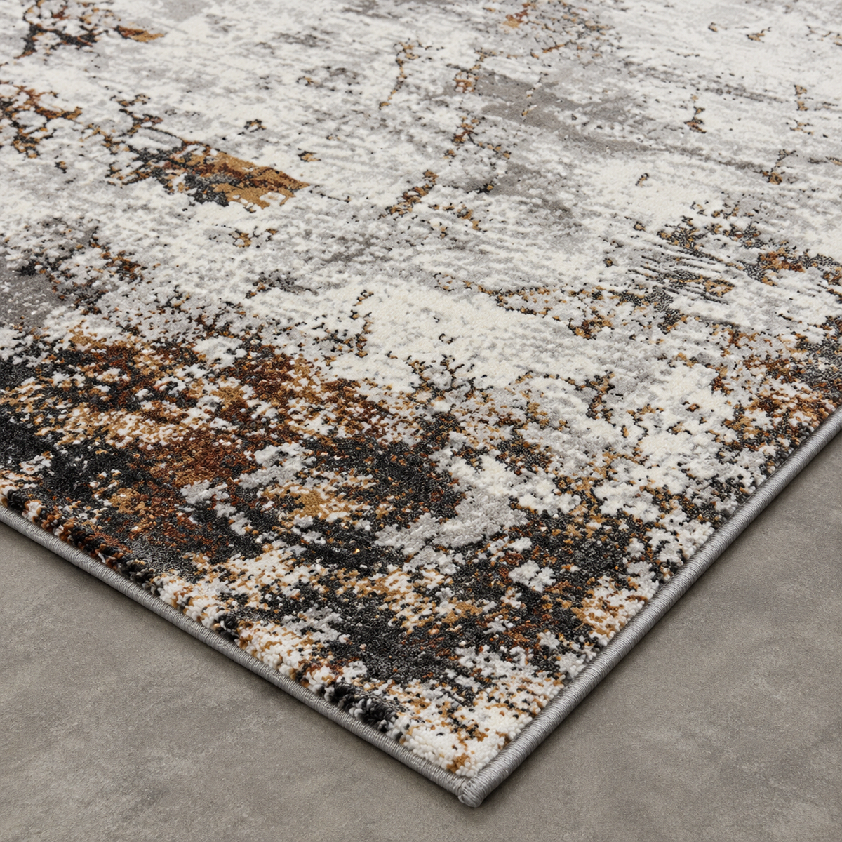 Tapete Edantex Carrara Turco Abstrato Cinza Pigmento Dourado Retangular 2,00 x 2,50 m