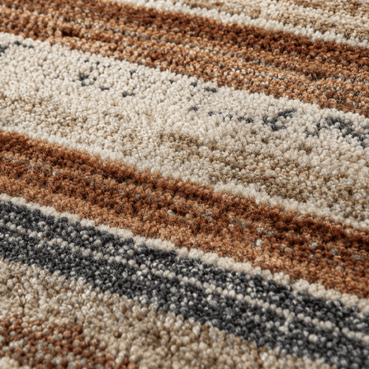 Tapete All Decor Mahali Listrado Terra Cream CD Turco Terra Creme e Cinza Retangular
