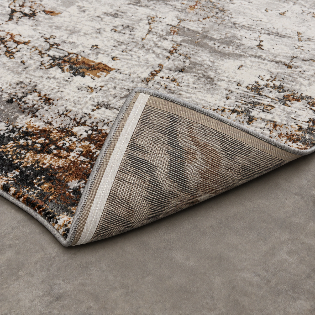 Tapete Edantex Carrara Turco Abstrato Cinza Pigmento Dourado Retangular 2,00 x 2,50 m