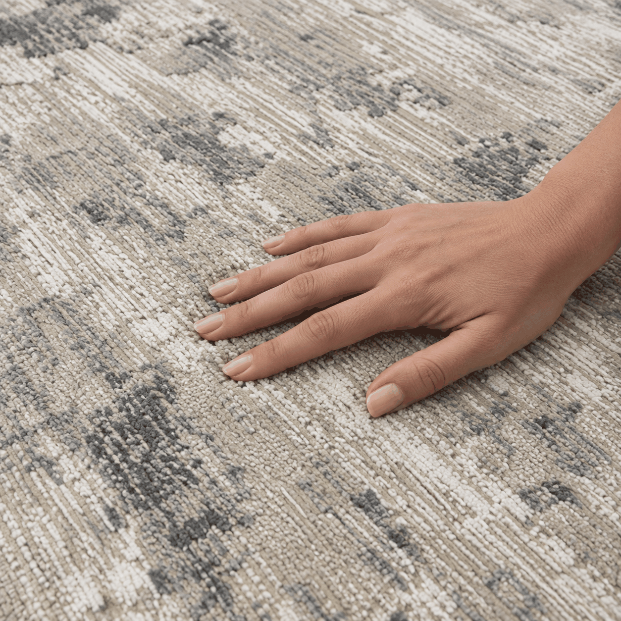Tapete All Decor Ankara Turco Abstrato Texturizado Stone Grey Creme e Cinza Retangular