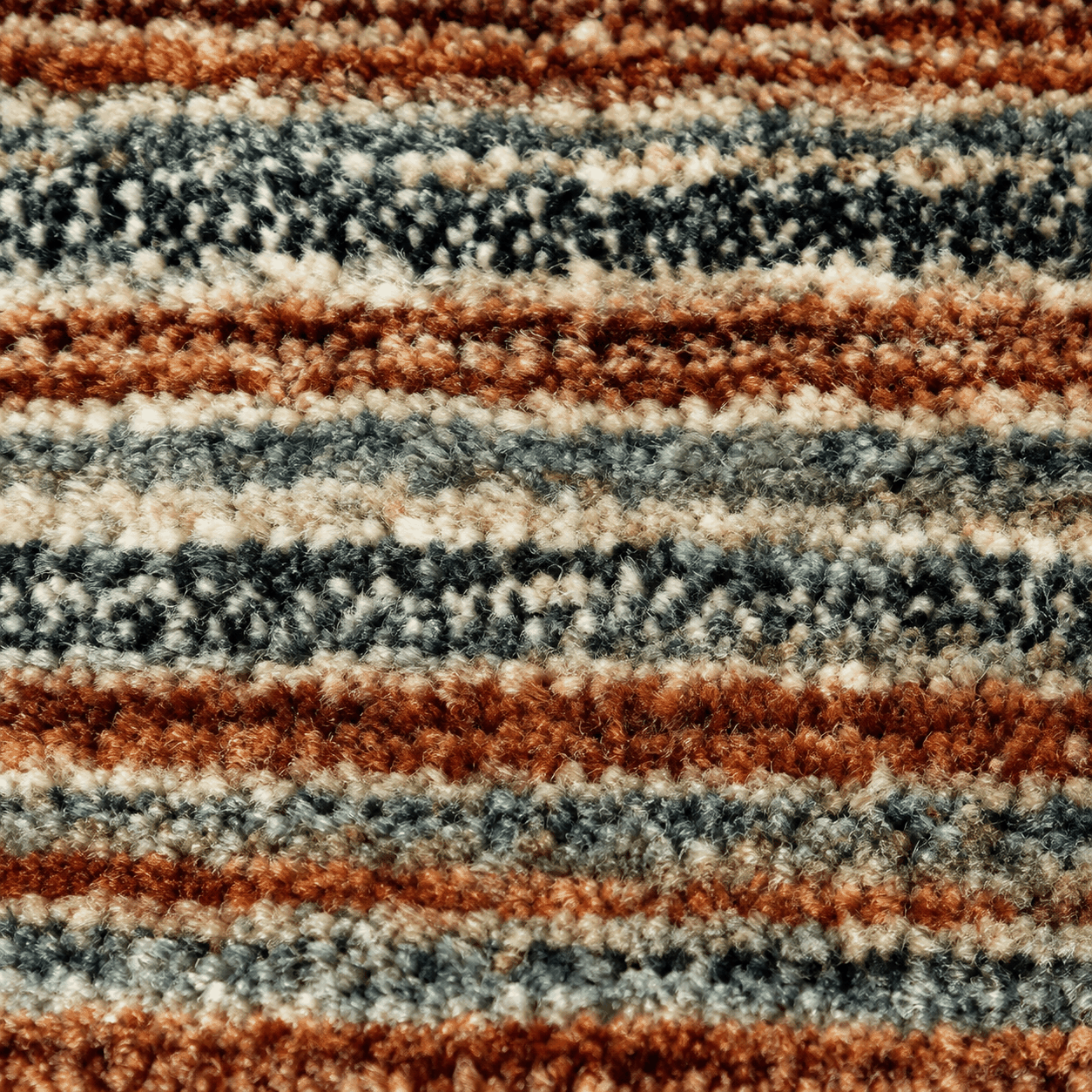 Tapete All Decor Mahali Listrado Slim Terra Cream Turco Terra Creme e Grafite Retangular