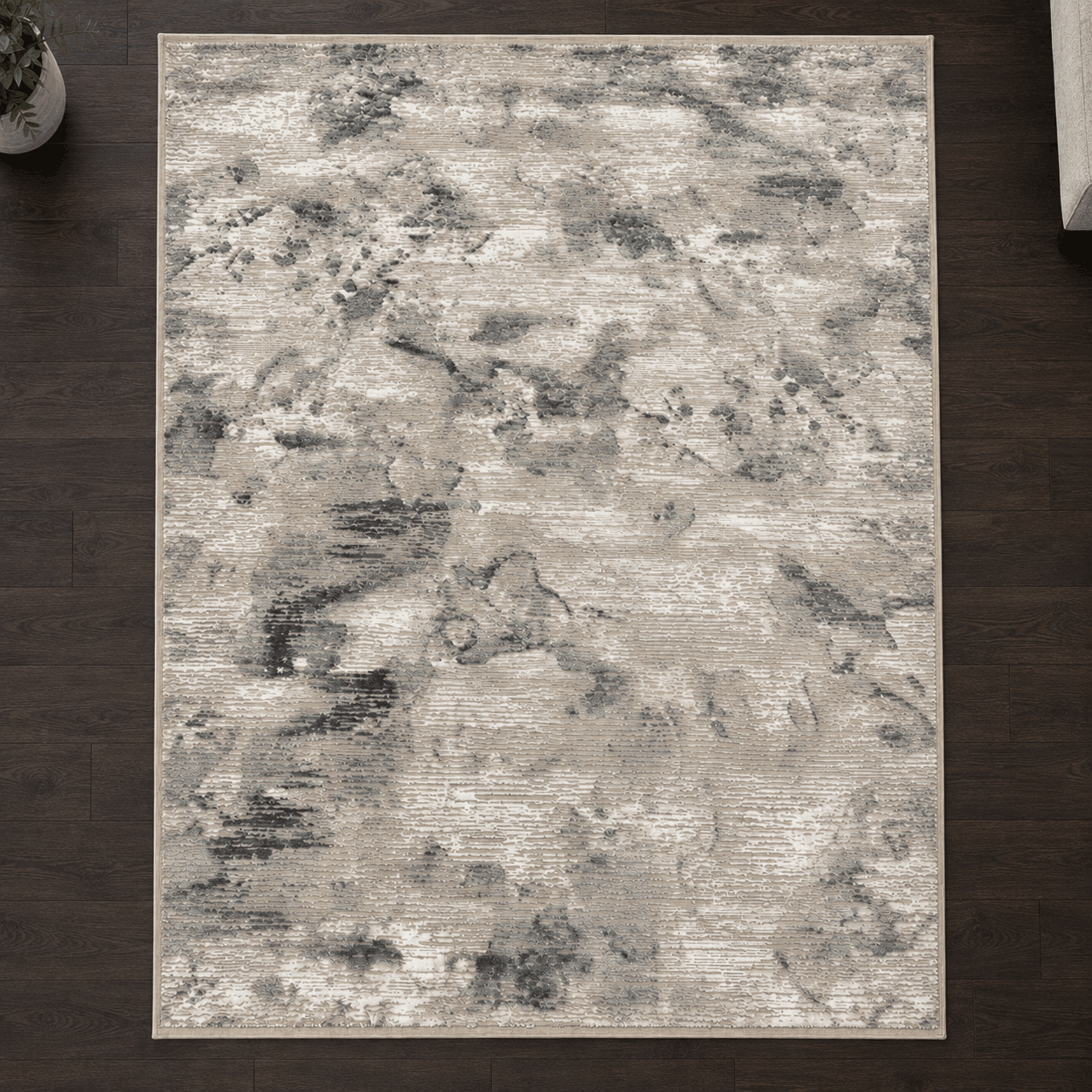 Tapete All Decor Ankara Turco Abstrato Texturizado Stone Grey Creme e Cinza Retangular