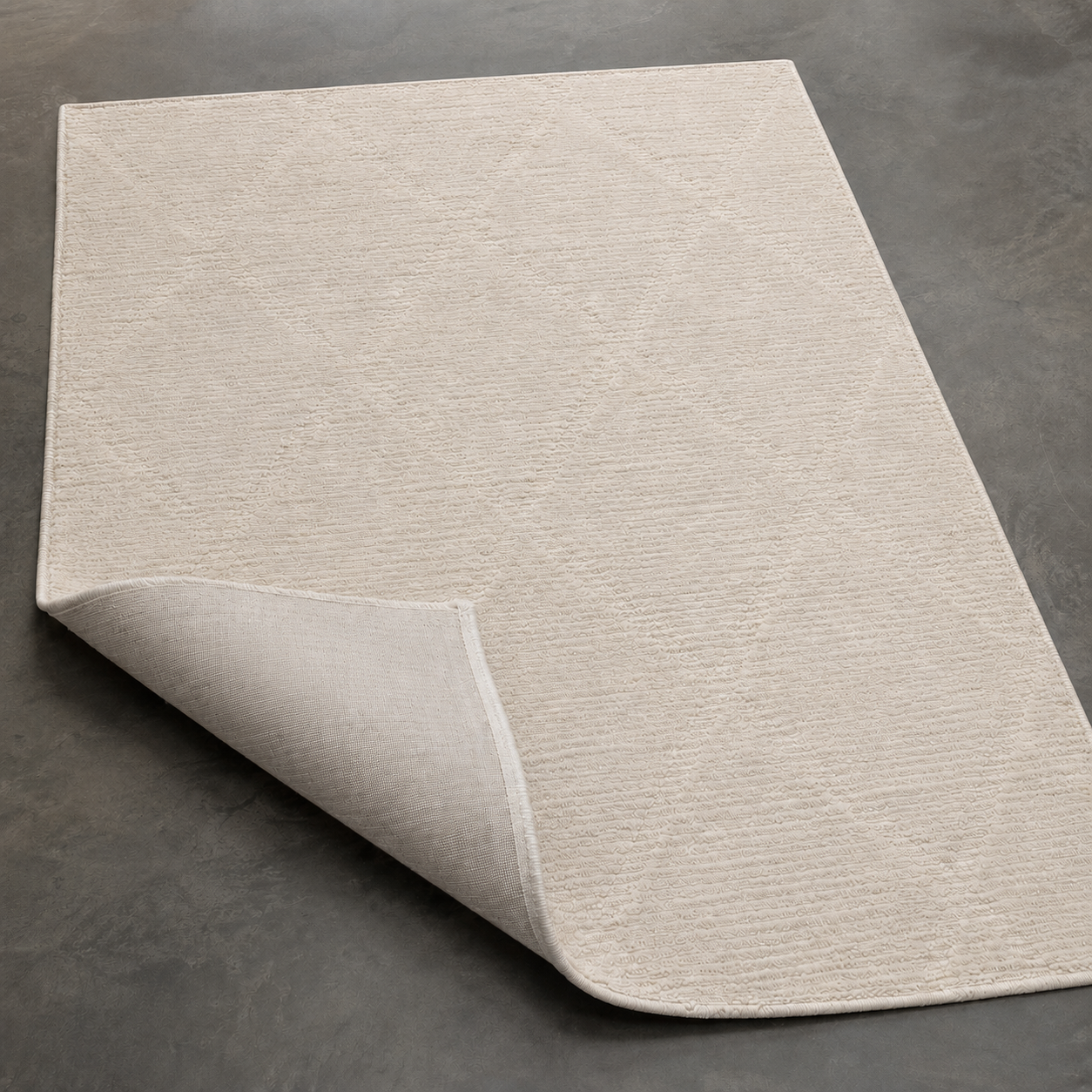 Tapete All Decor Turco Ankara Cotelê Cream & Cream Retangular 2,00 × 2,50 m