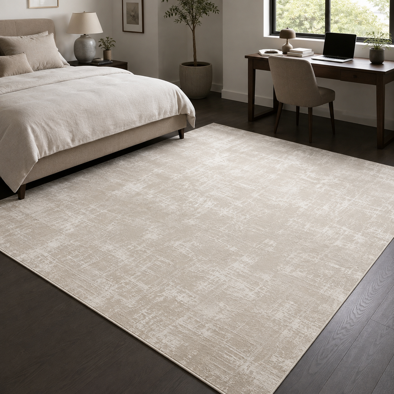 Tapete All Decor Ankara White Cream Turco Abstrato Bege e Creme Retangular