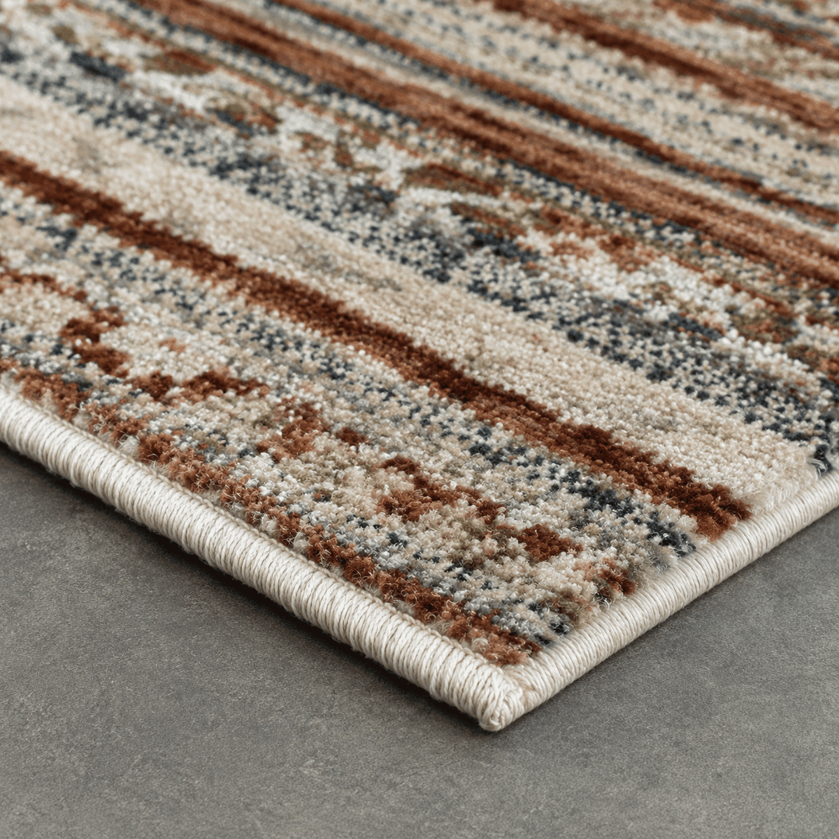Tapete All Decor Mahali Gabbeh Turco Listrado Cream e Cinza M. Grey Retangular