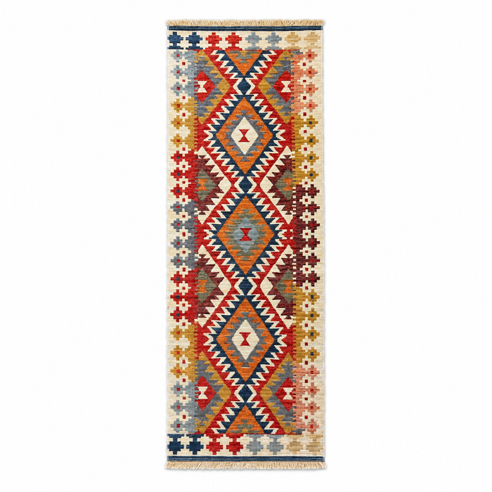 Tapete Passadeira Kilim Buchara Ravena Turco Multicolorido 0,60 x 1,80 m