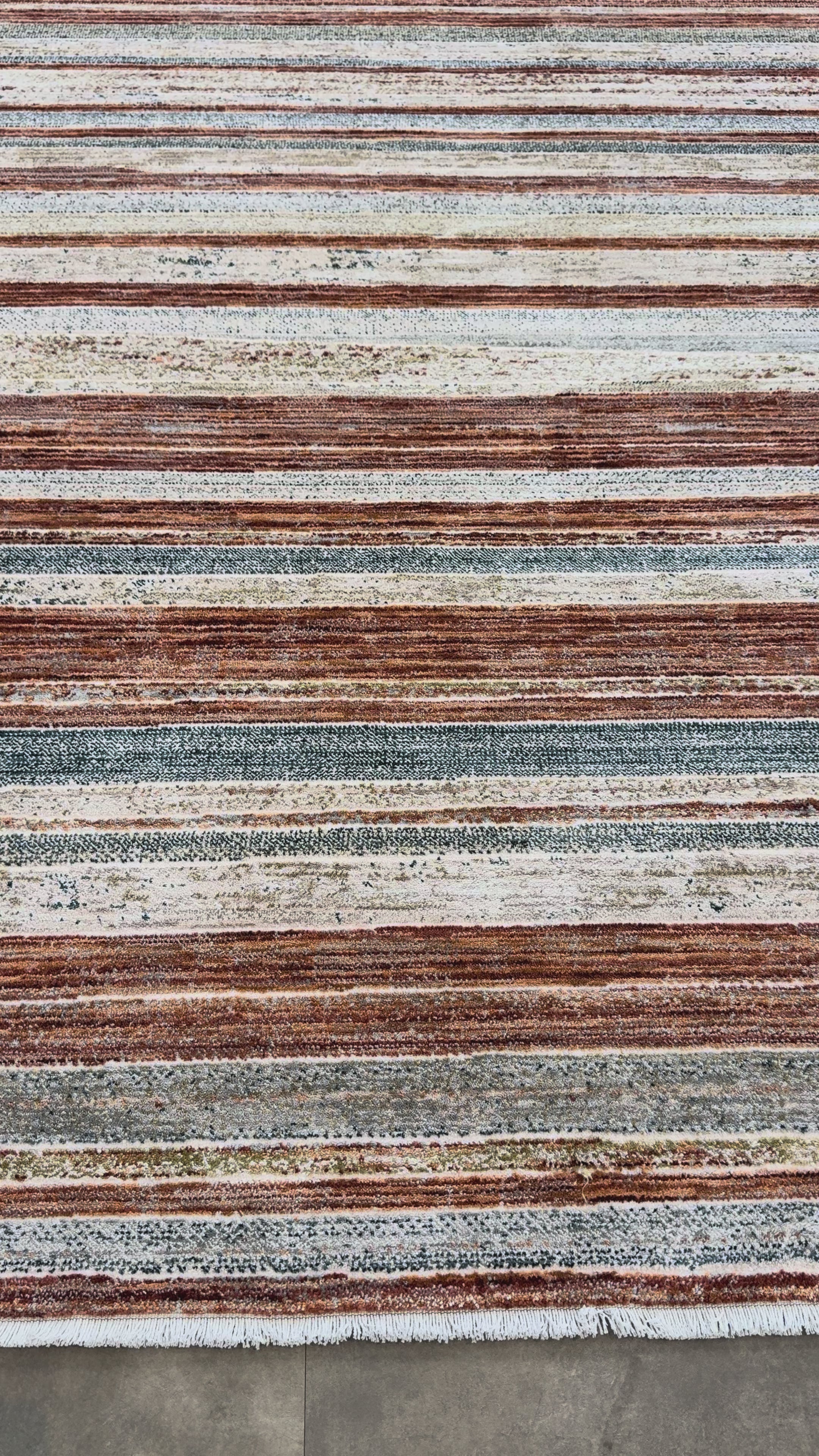 Tapete Turco Retangular Mahali Listrado Terra Cream CD