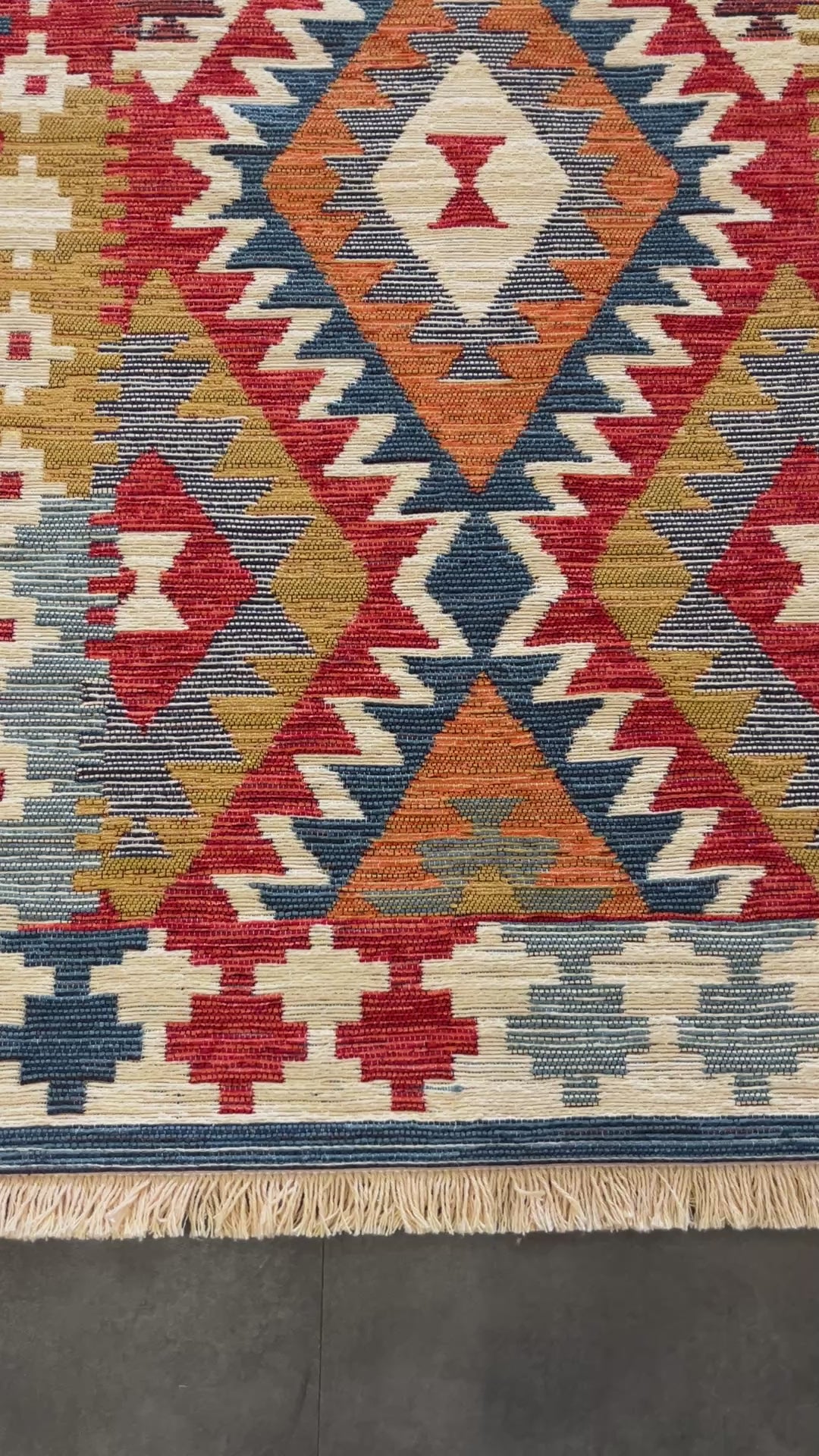 Tapete Kilim Turco Retangular Deserto Colorido BH 0,60 x 1,80