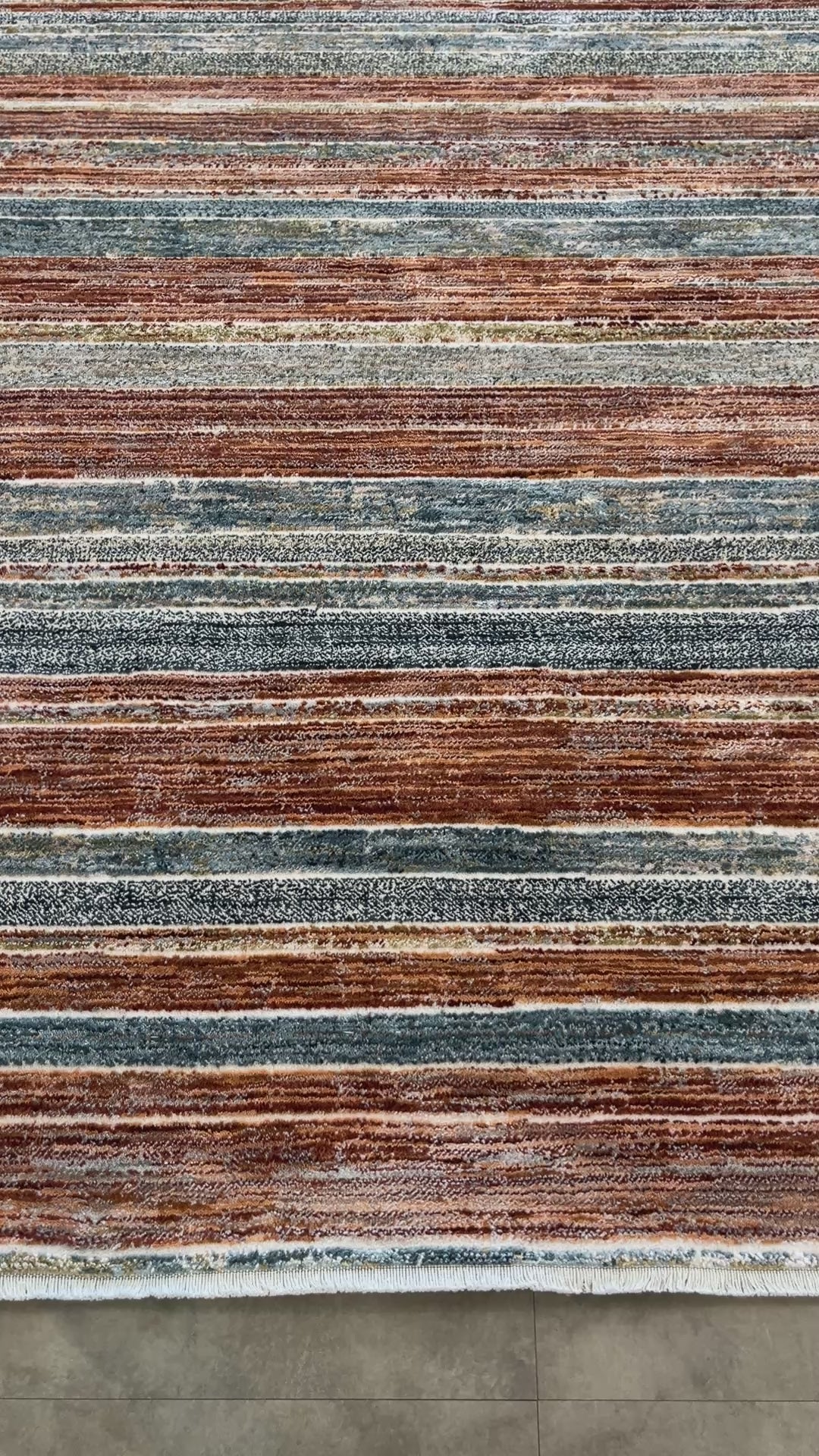 Tapete Turco Retangular Mahali Listrado Blue Cream CD